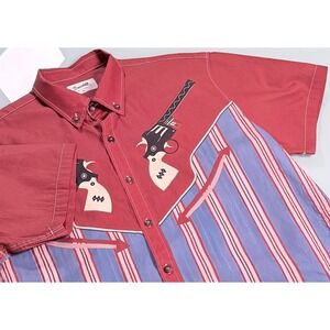 Boozelele Western Shirt Mens XL Button Down Retro Rockabilly Cowboy Core